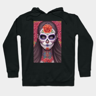 Sugar Skull Art - Featuring Woman in Skull Makeup Hoodie